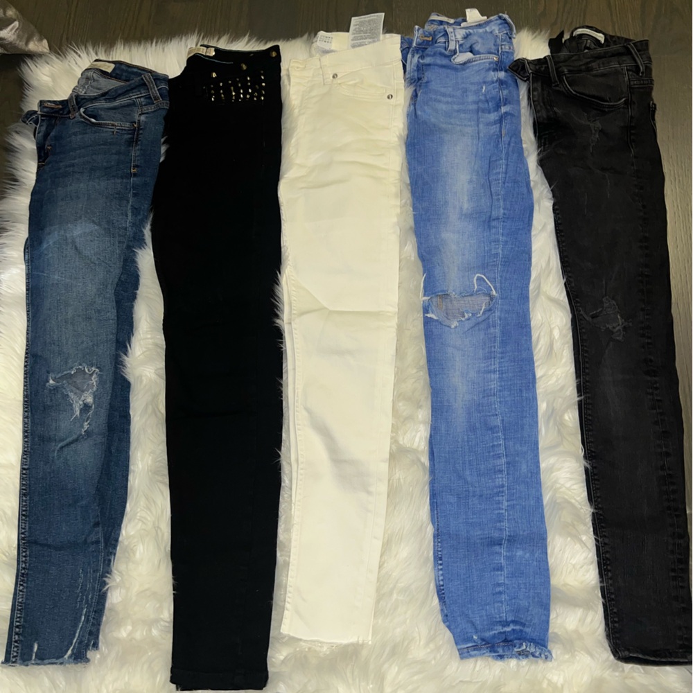5 pairs of Zara skinny jeans